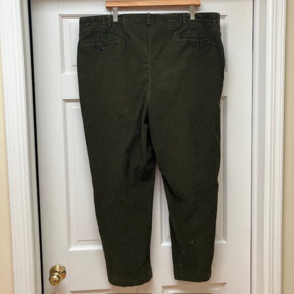 Land’s End Dark Olive Flat Front Corduroy Chino pants size 42 - Picture 2 of 10